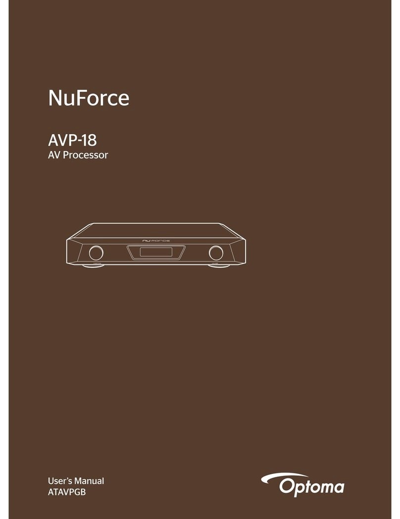 Optoma NuForce AVP-18 user manual