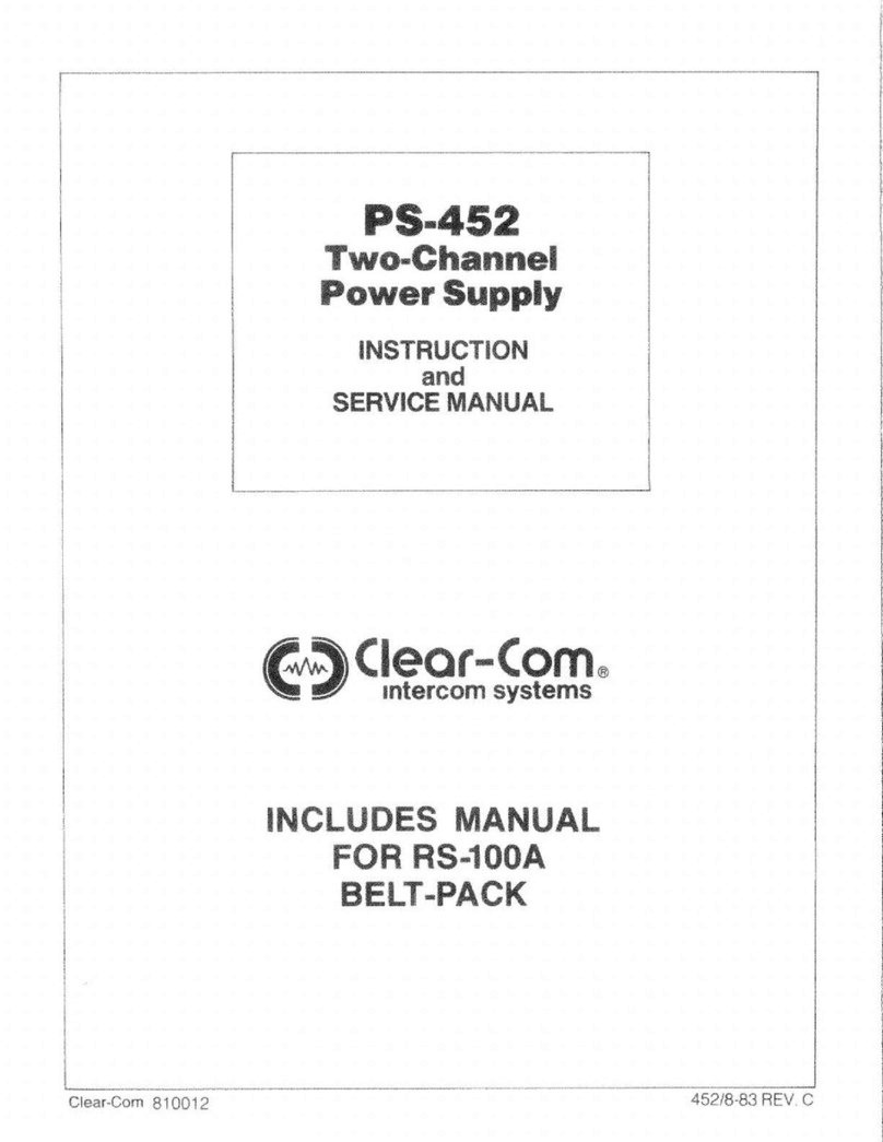 Clear-Com PS_452 Instruction and service manual