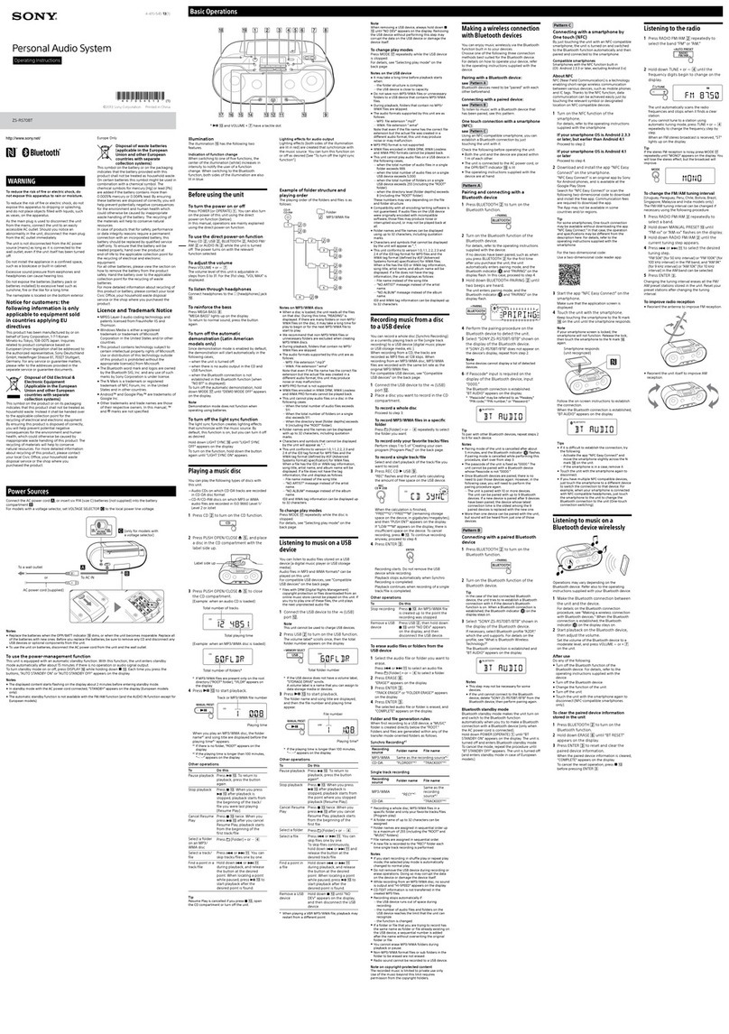 Sony ZS-RS70BT User manual