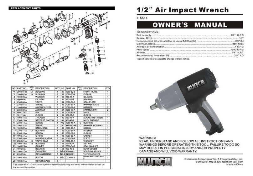 Klutch 5514 owner's manual