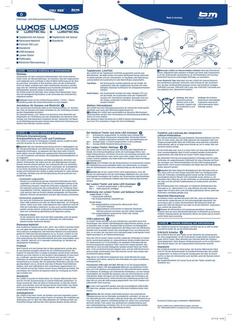 Busch & Mueller Luxor Mounting and instruction manual Busch & Mueller Luxor Mounting and instruction manual