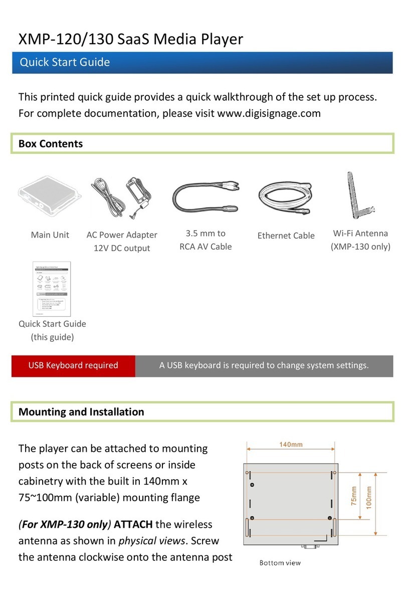 digisignage SaaS XMP-120 user guide