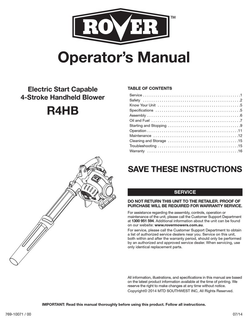 Rover R4HB Operator's manual