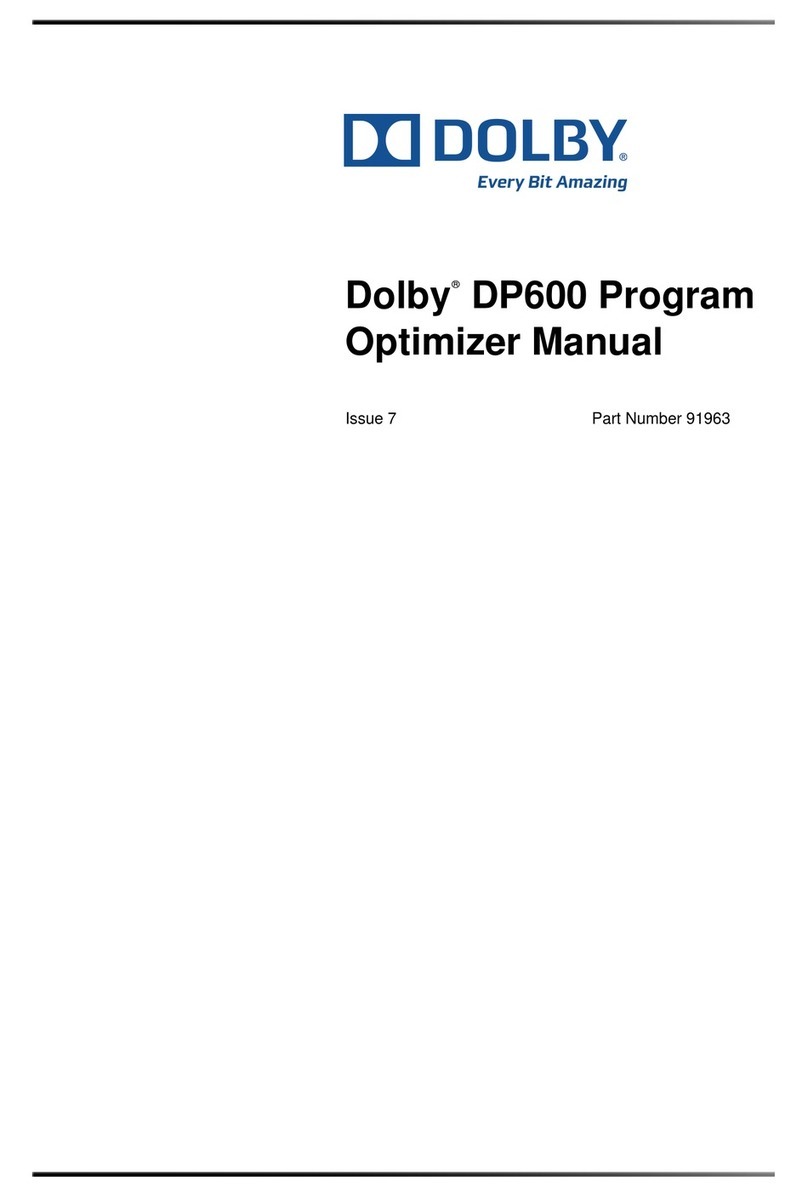 Dolby Laboratories Program Optimizer DP600 manual