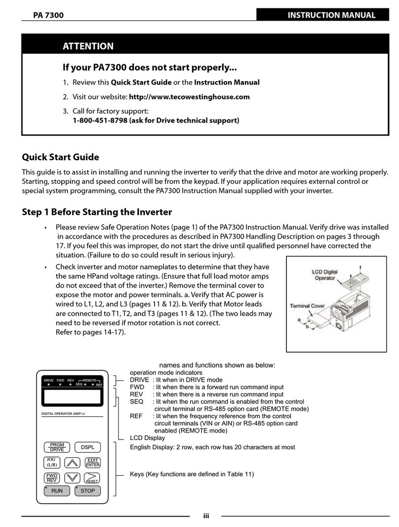 TECO PA7300 instruction manual