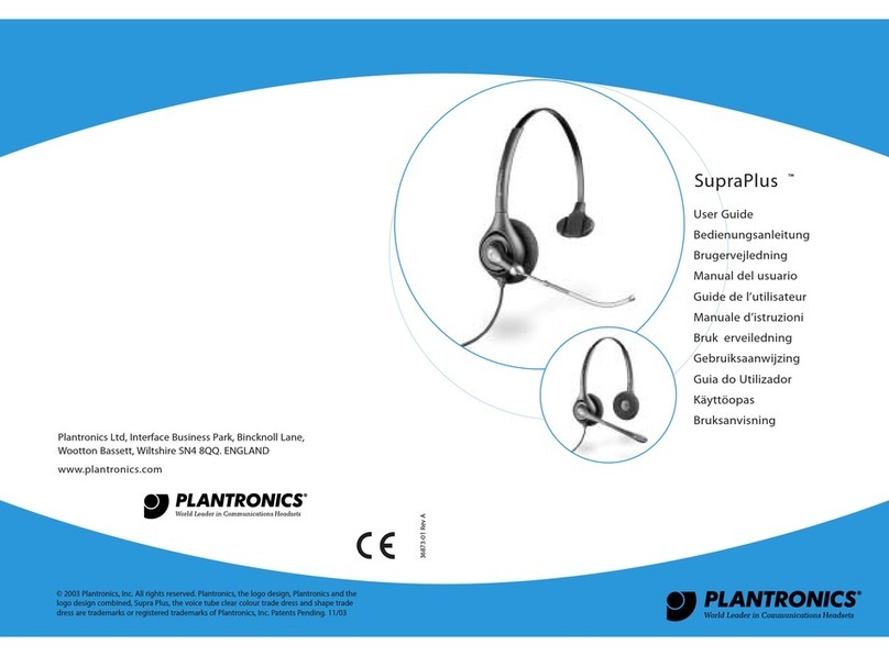 Plantronics Stereo SupraPlus USB User manual