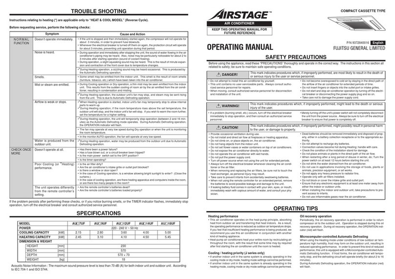 Fujitsu Airstage V series User manual