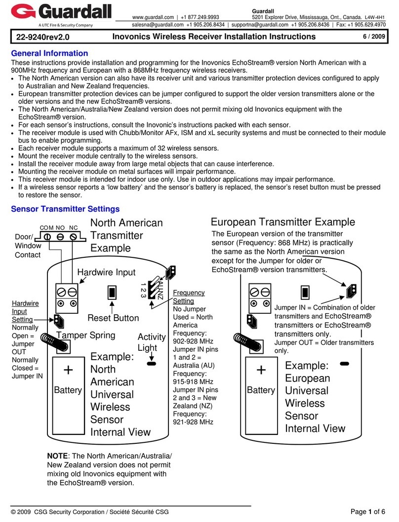 Guardall Inovonics installation instructions
