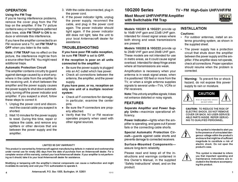 AntennaCraft 10G200 Series installation guide