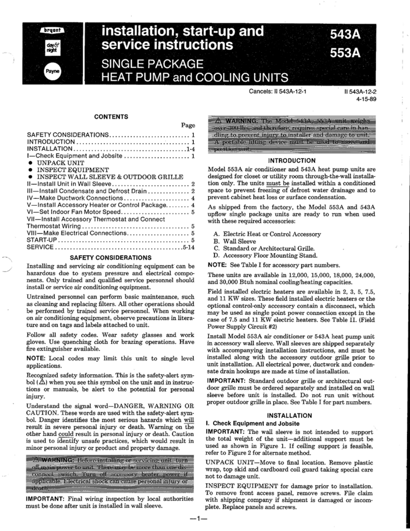 Bryant 543A Operating instructions