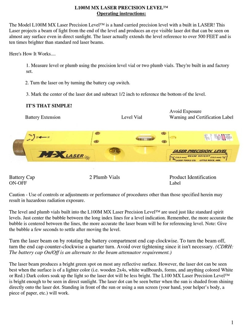 Laser Tools L100M MX operating instructions