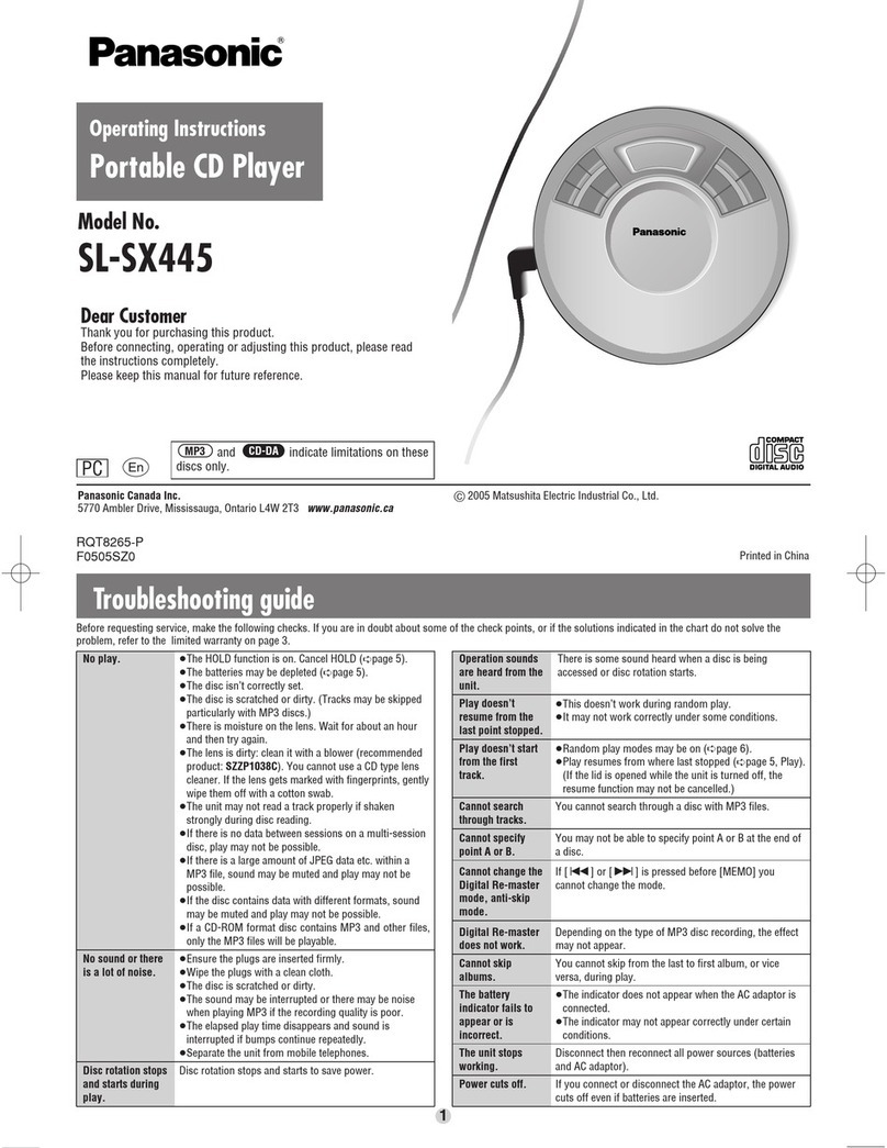Panasonic SL-SX445 operating instructions