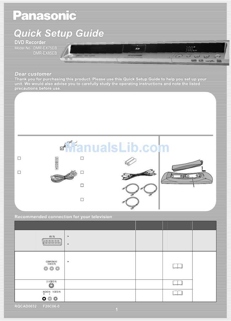 Panasonic Diga DMR-EX75EB Quick setup guide