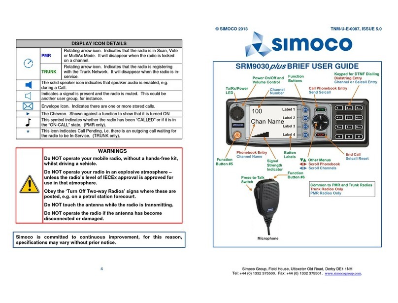 Simoco SRM9030 plus User manual