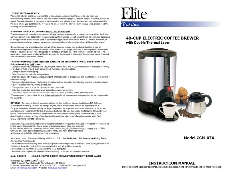 Elite CCM-07X User manual