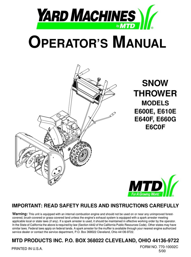 Yard Machines E600E Operator's manual
