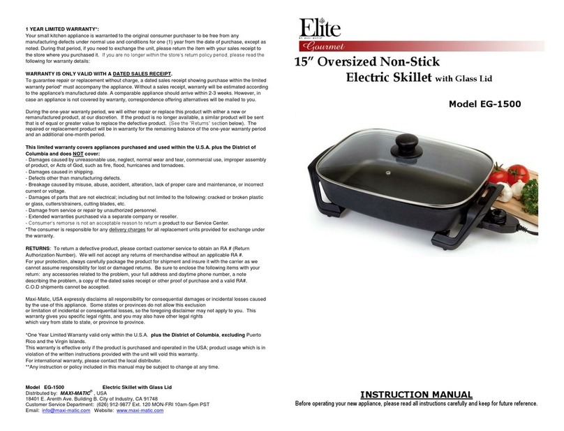 Elite EG-1500 instruction manual