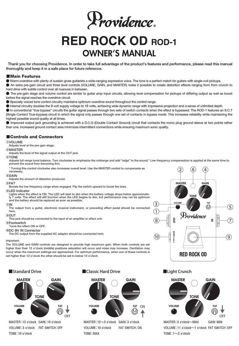 Providence RED ROCK OD owner's manual