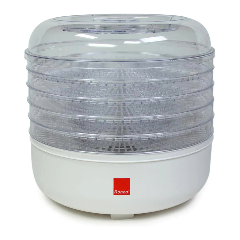 Ronco Food Dehydrator 5-Tray User manual Ronco Food Dehydrator 5-Tray User manual