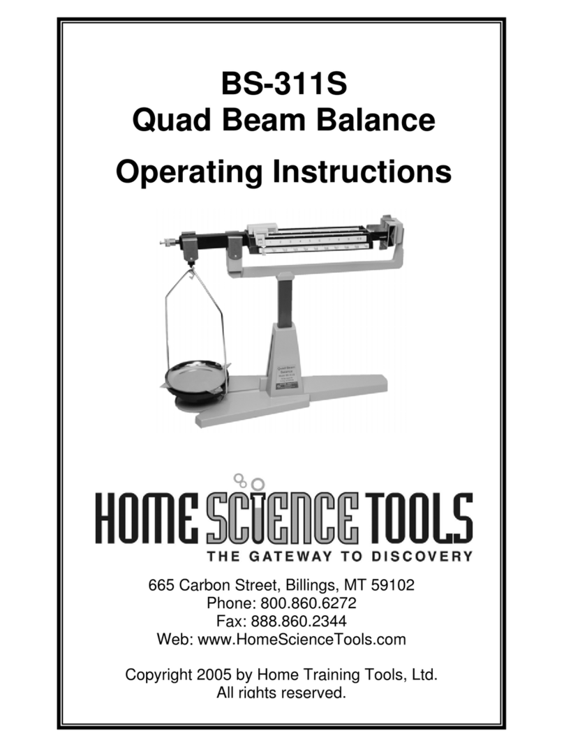 Home Science Tools BS-311S Quad Beam Balance operating instructions
