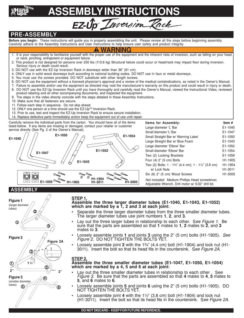Hang ups Teeter EZ-Up Inversion Racck Assembly instructions