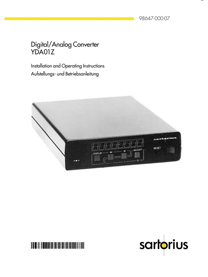 Sartorius YDA01Z Installation and operating instructions