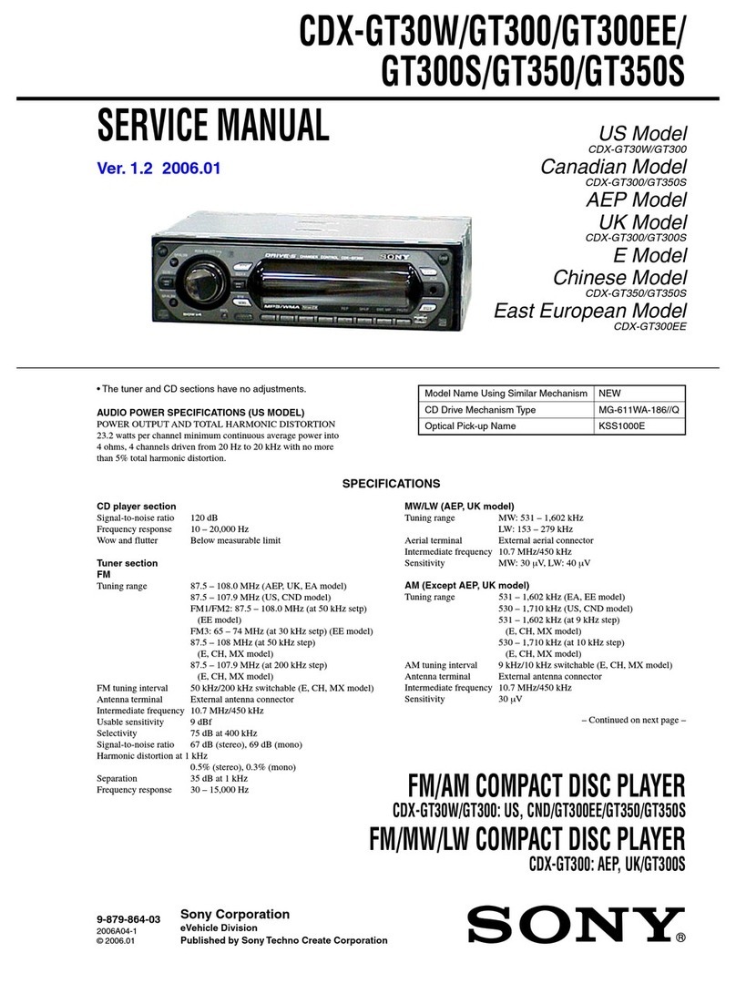 Sony Xplod CDX-GT30W User manual