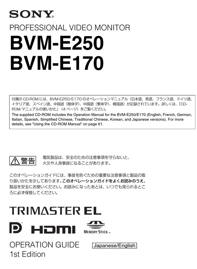 Sony BVM-E250 User manual