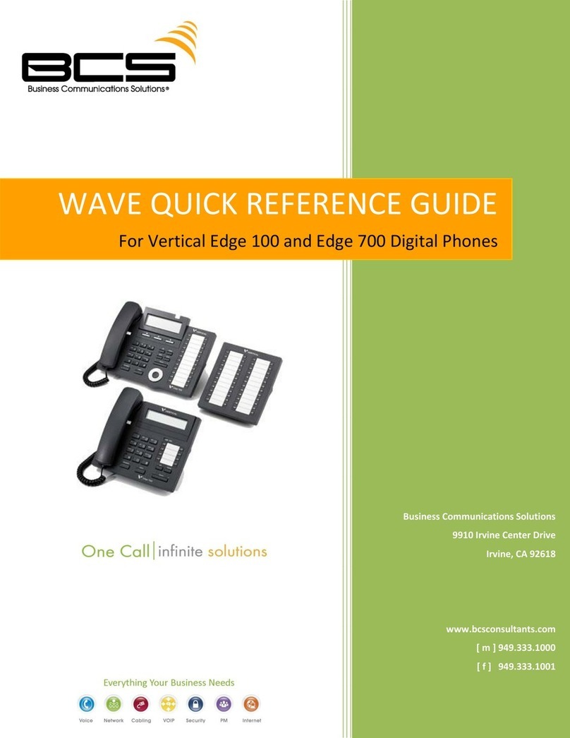 BCS Vertical Edge 100 Quick reference guide