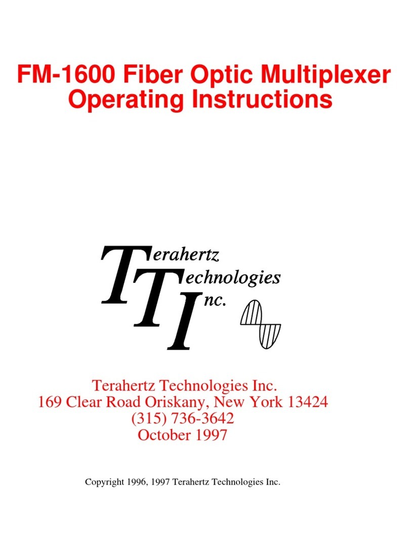 Terahertz Technologies FM-1600 operating instructions
