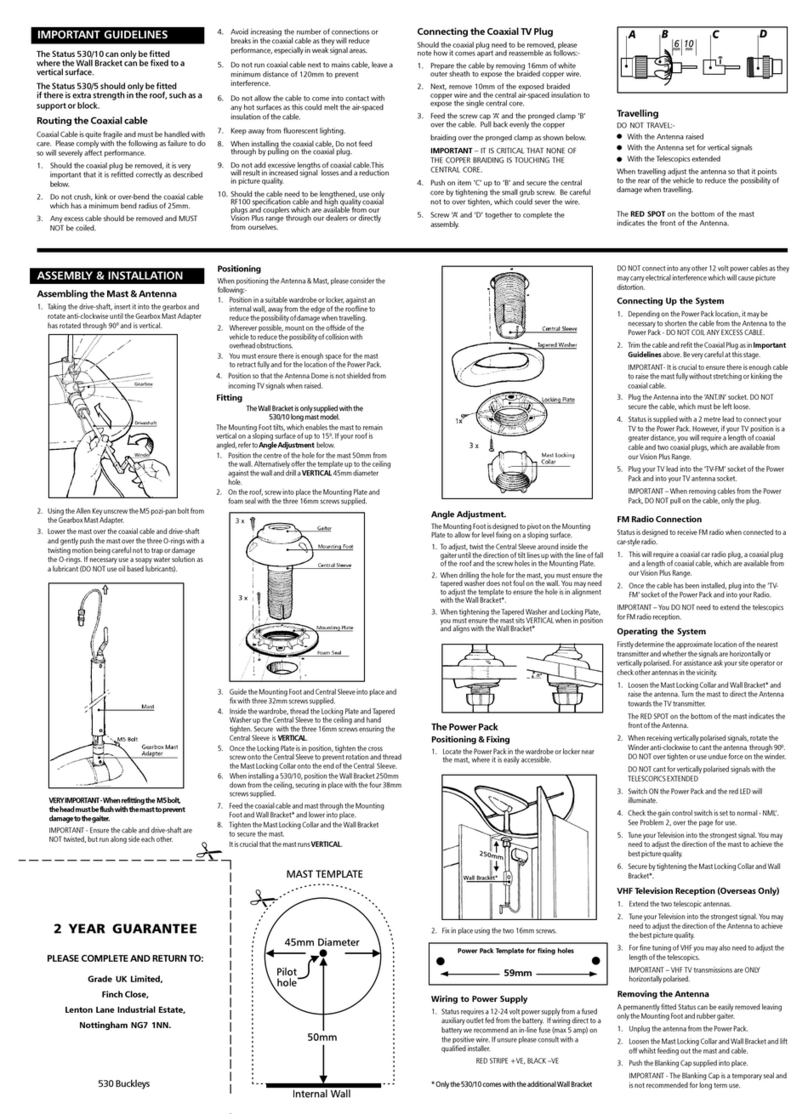 Vision Plus Status 530 installation guide