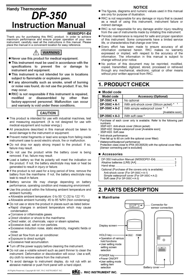 RKC INSTRUMENT DP-350 instruction manual