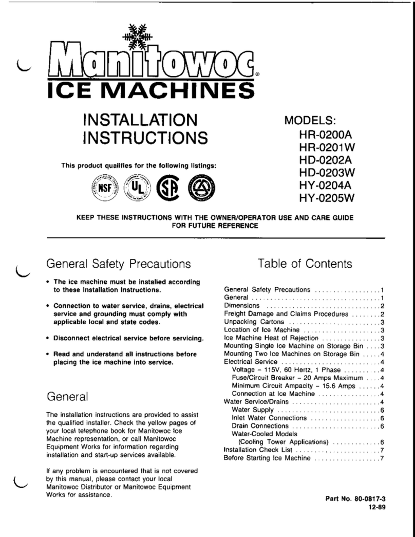 Manitowoc HR-0200A User manual Manitowoc HR-0200A User manual