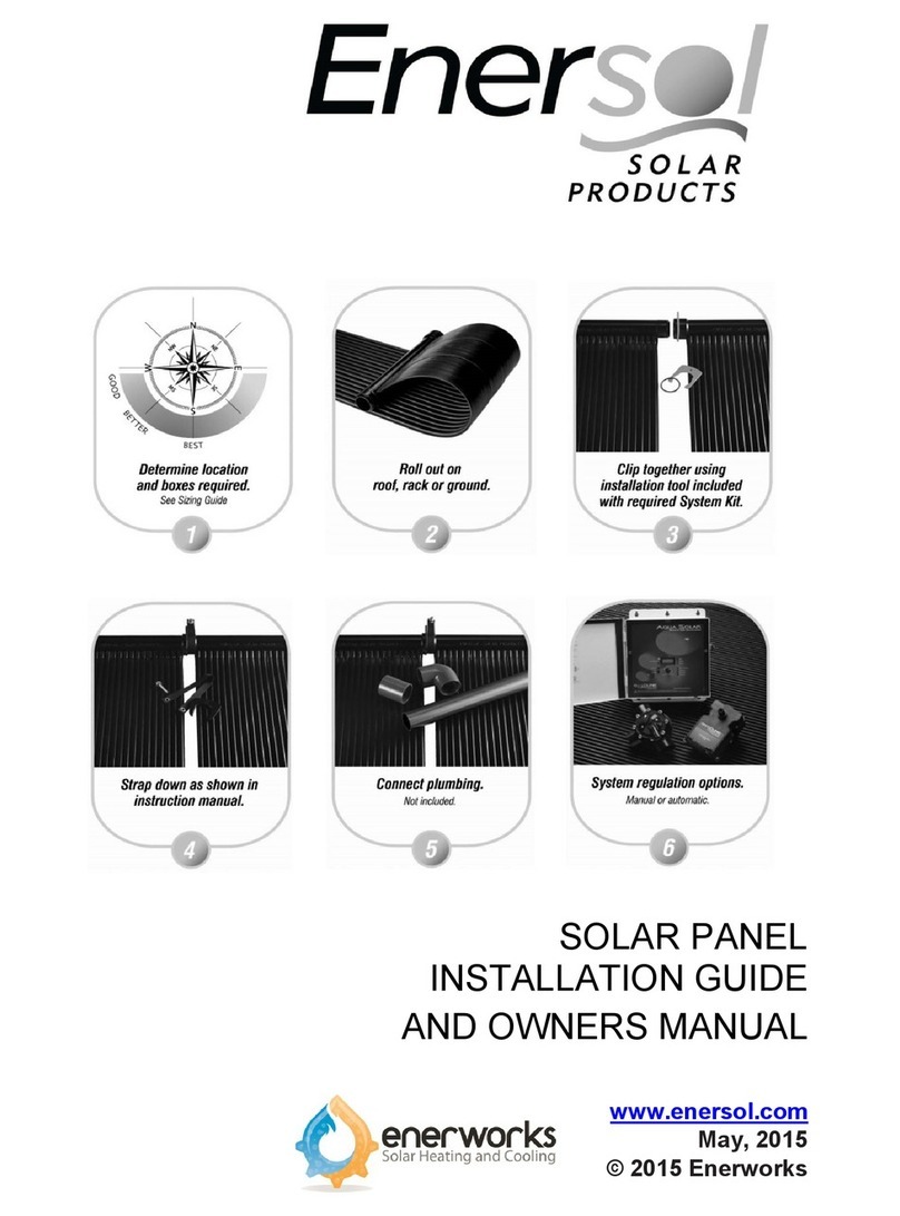 Enersol Solar Pool Heating Installation guide and owner's manual