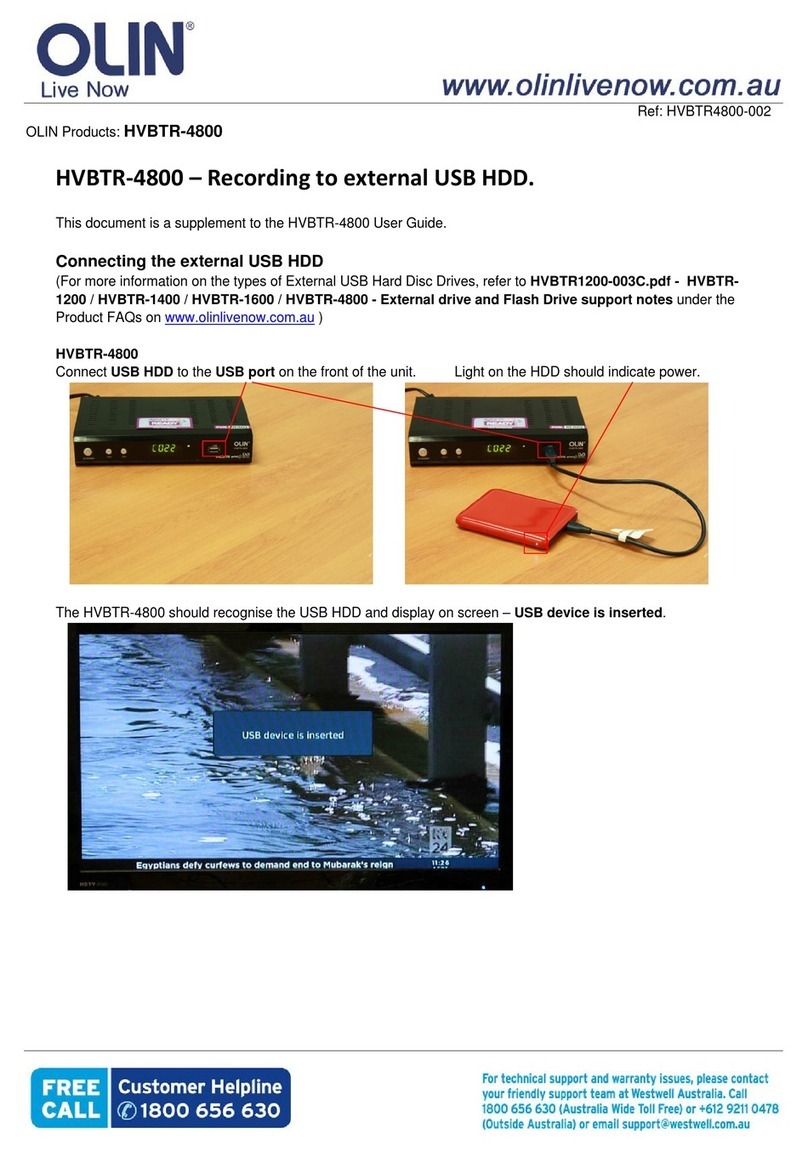 Olin HVBTR?4800 User manual