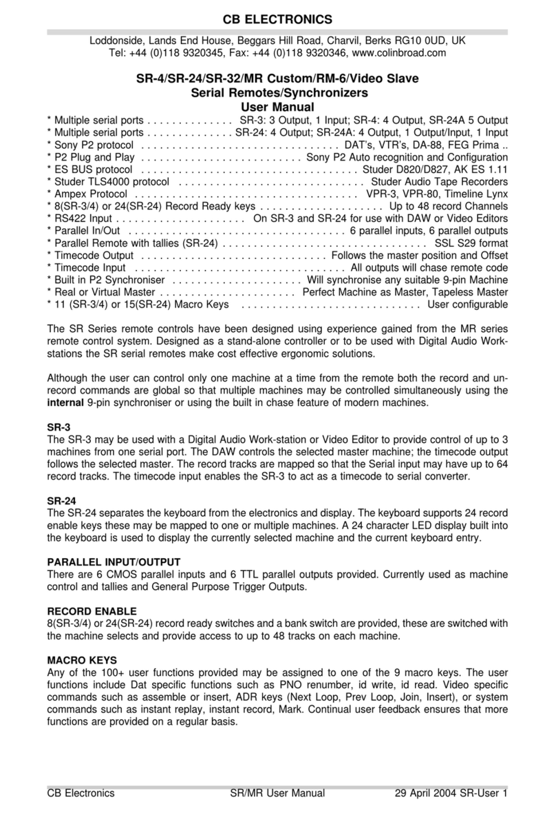 CB ELECTRONICS SR-3 user manual