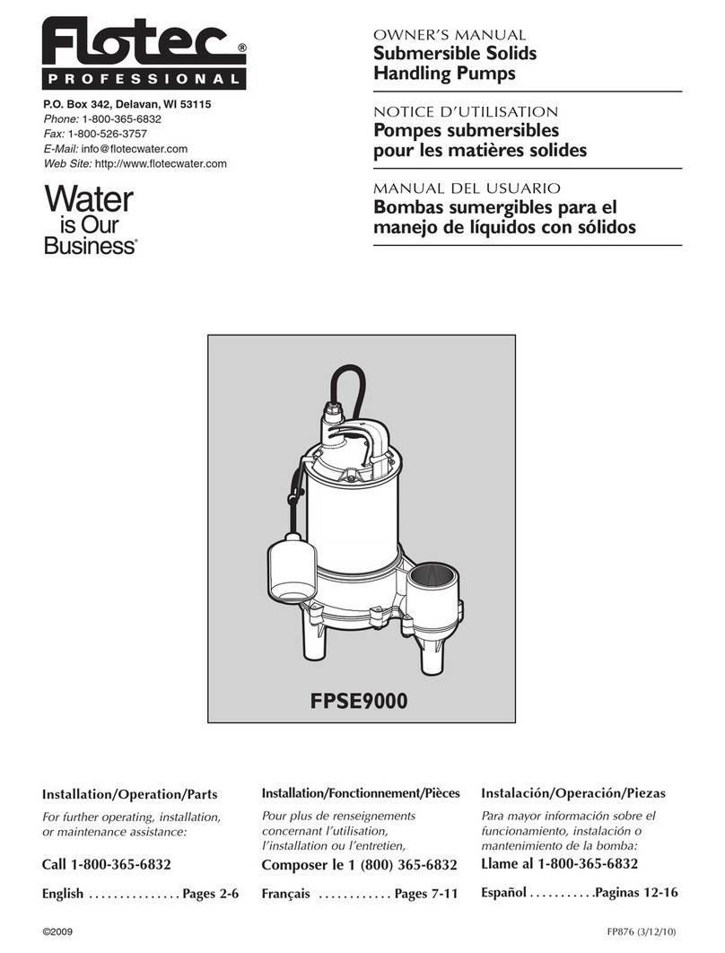 Flotec FPSE9000 User manual