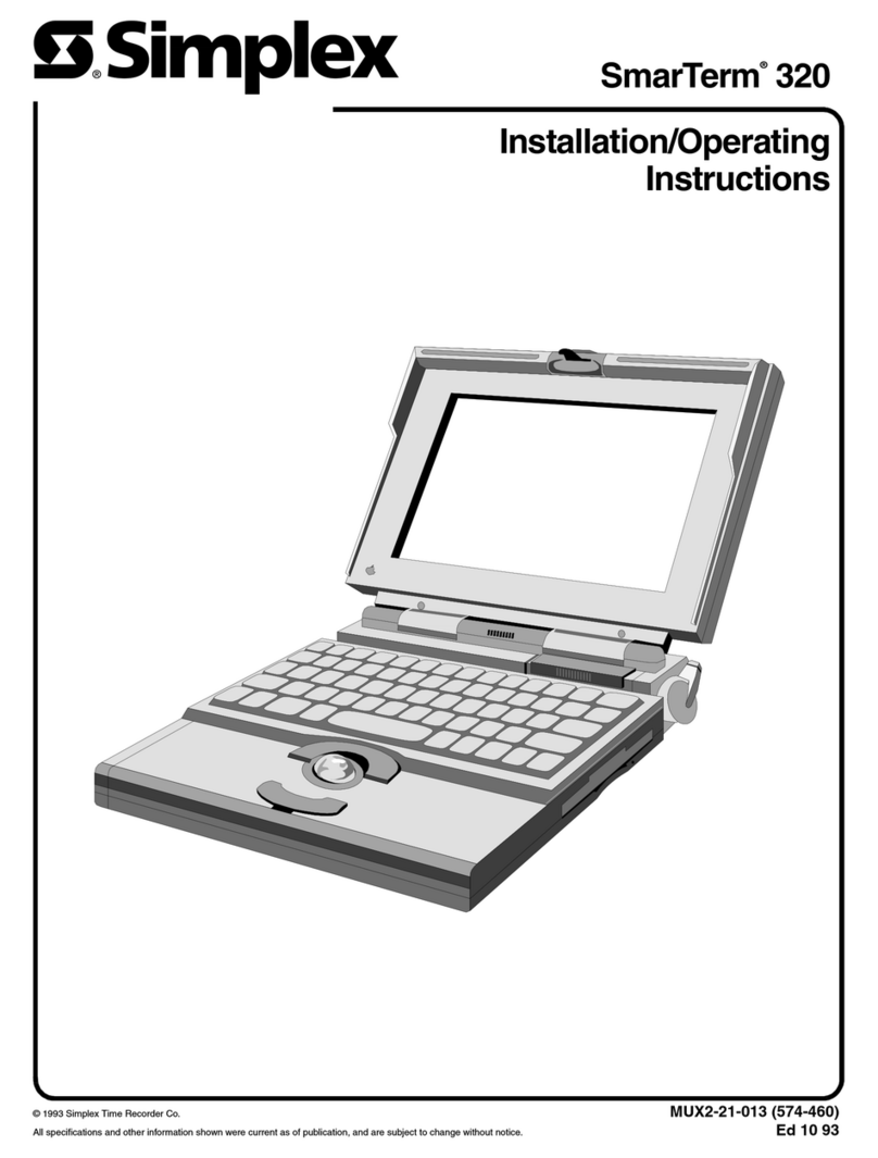 Simplex SmarTerm 320 Installation & operating instructions