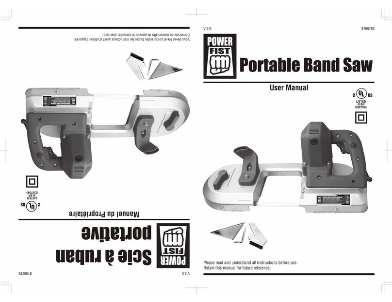 Power first ponable Band Saw User manual