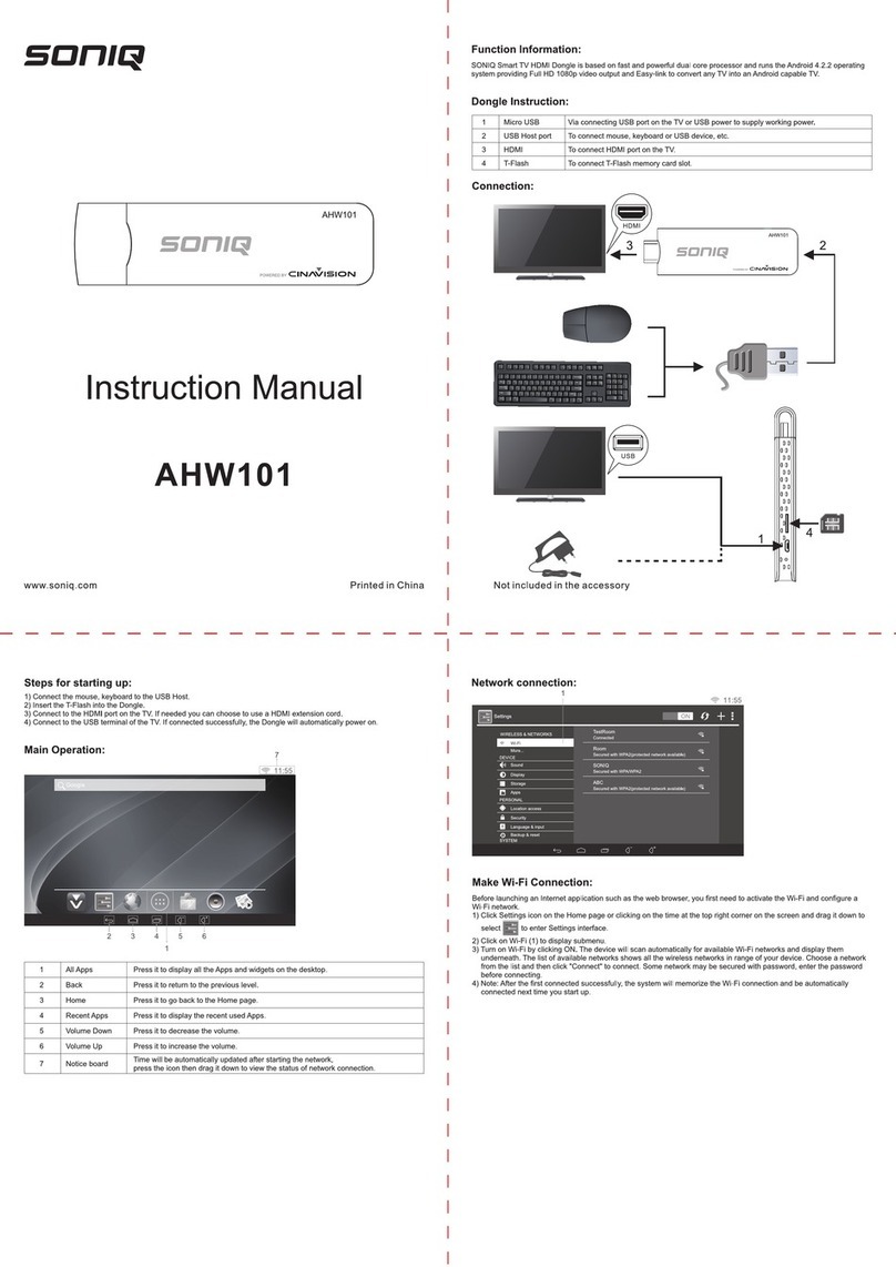 SONIQ AHW101 User manual