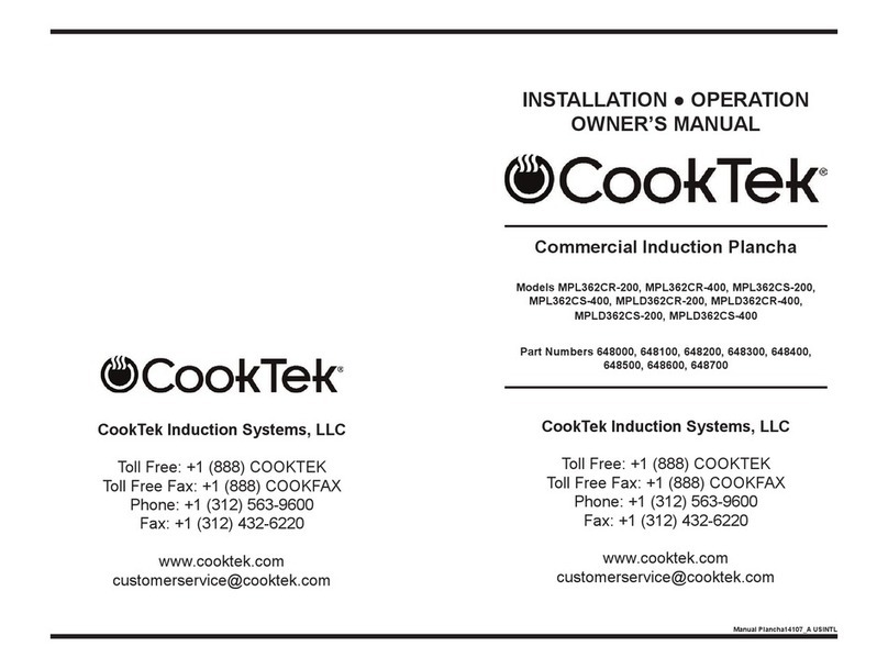 CookTek MPL362CR-200 User manual