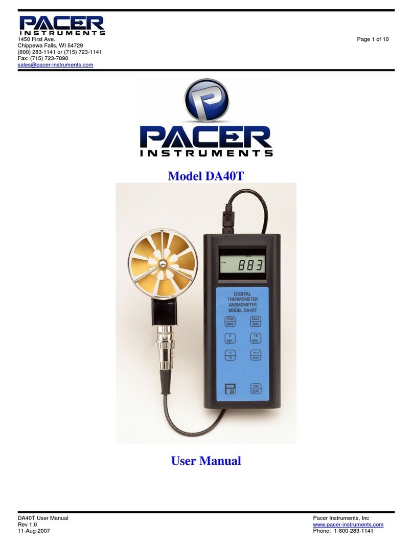 Pacer Instruments DA40T User manual