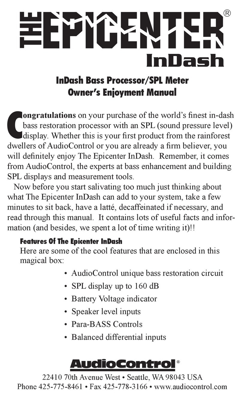 Audio Control Epicenter InDash Owner's enjoyment manual