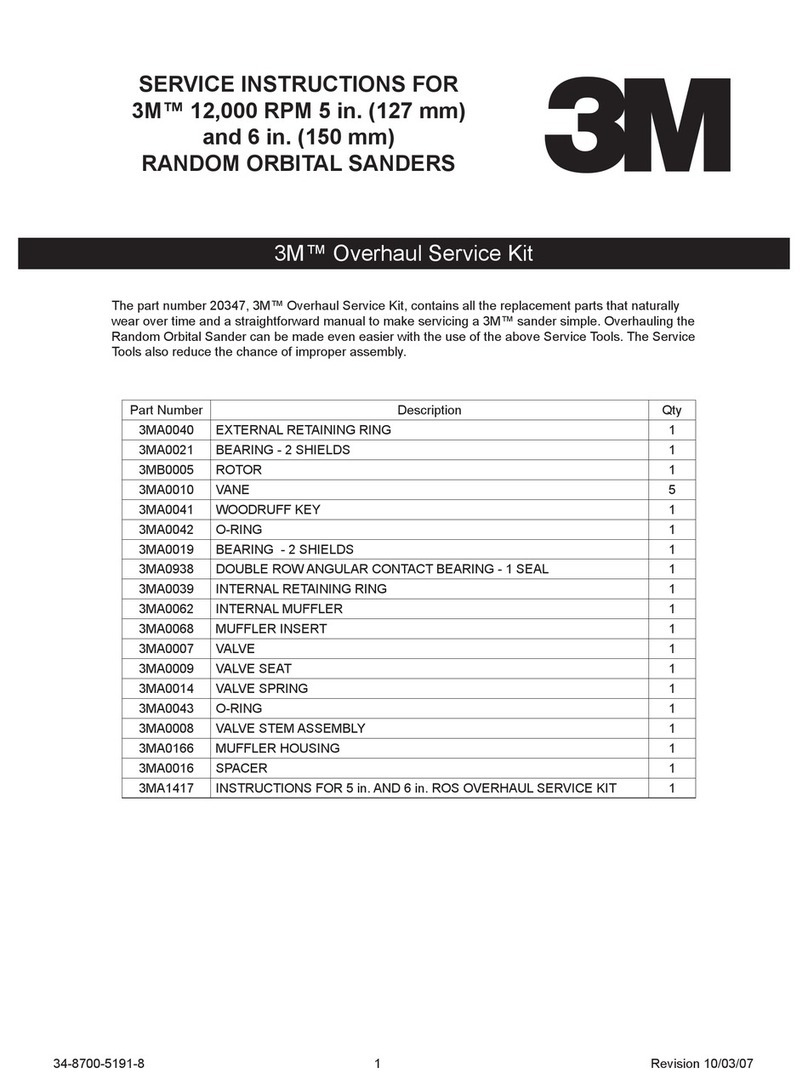 3M RANDOM ORBITAL SANDERS Service instructions