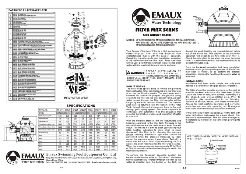 emaux MAX SERIES MFS17 User manual