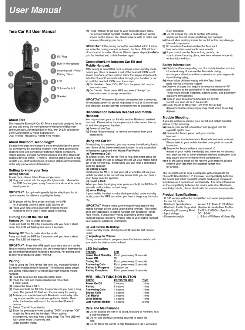 B-Speech Tera User manual