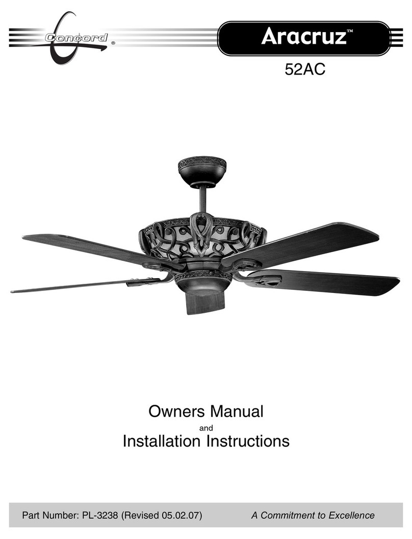 CONCORD Aracruz 52AC Owner's manual and installation instructions CONCORD Aracruz 52AC Owner's manual and installation instructions