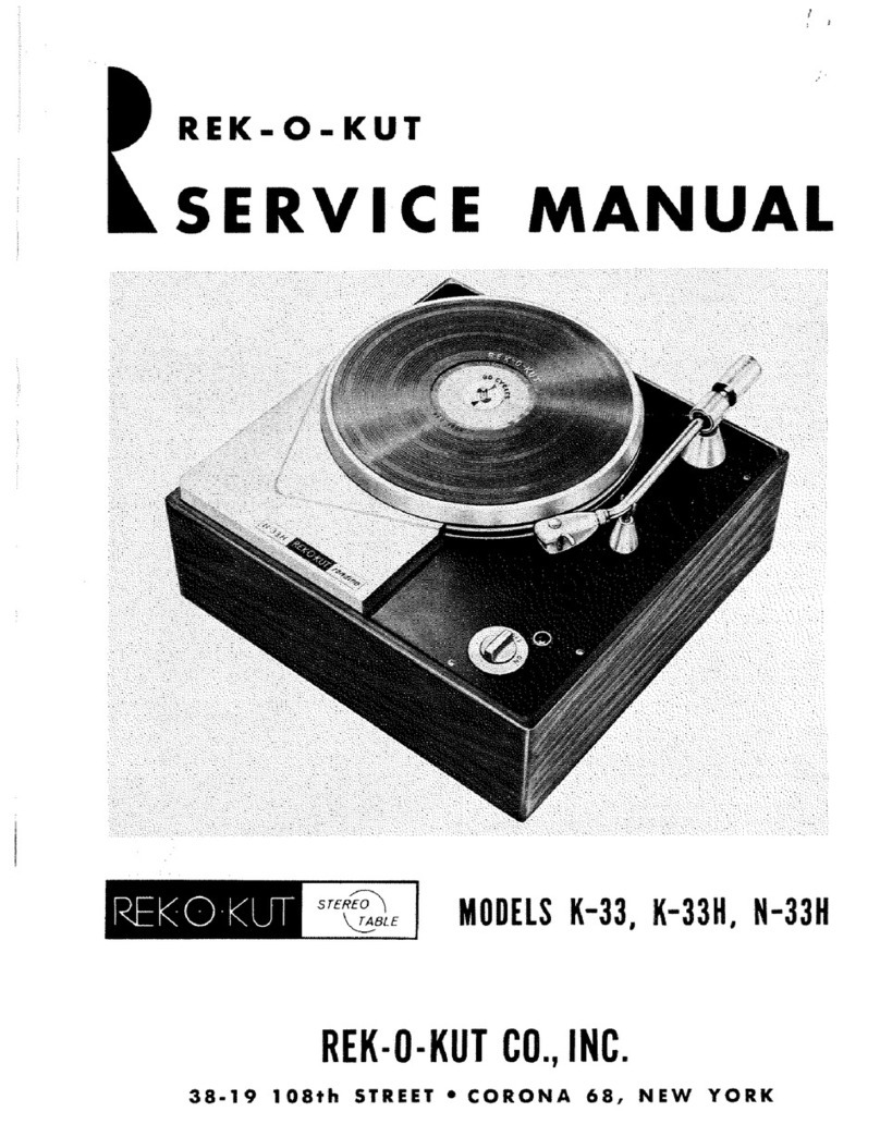rek-o-kut K-33 Service manual