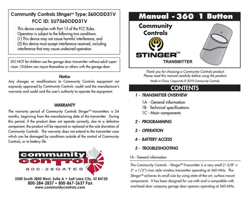Community Controls Stinger manual