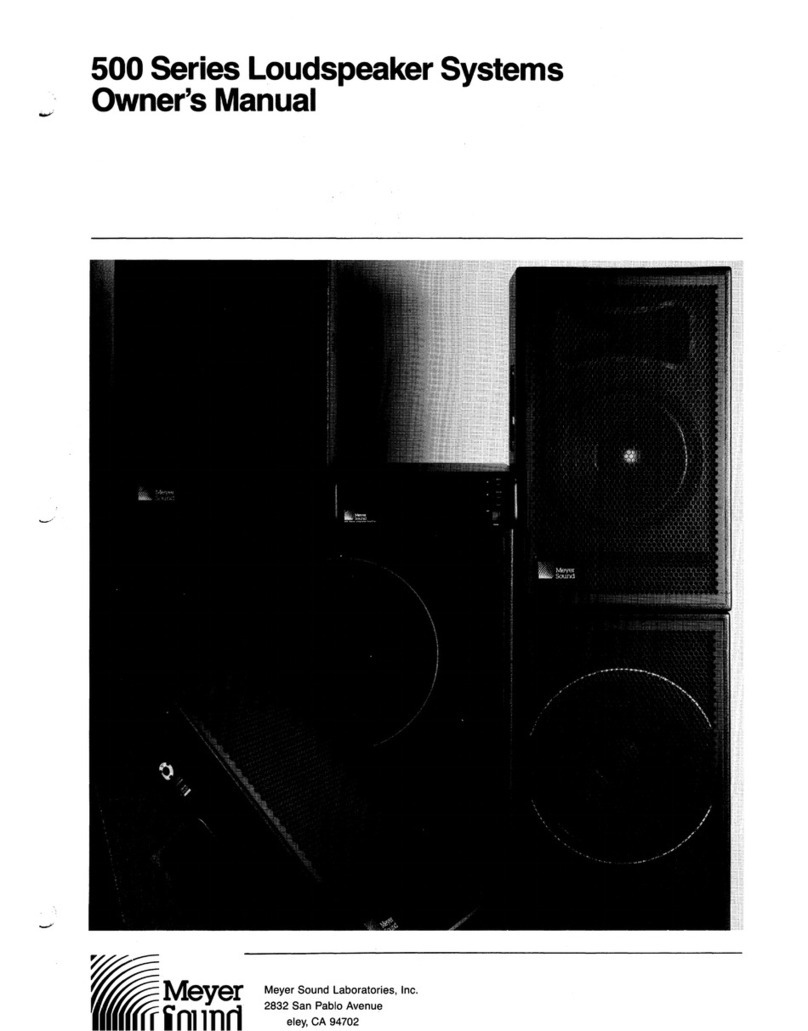 Meyer Sound 500 Series User manual